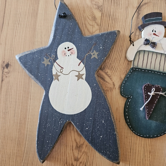 Lot Of Wooden Snowmen Decor - Picture 4 of 6